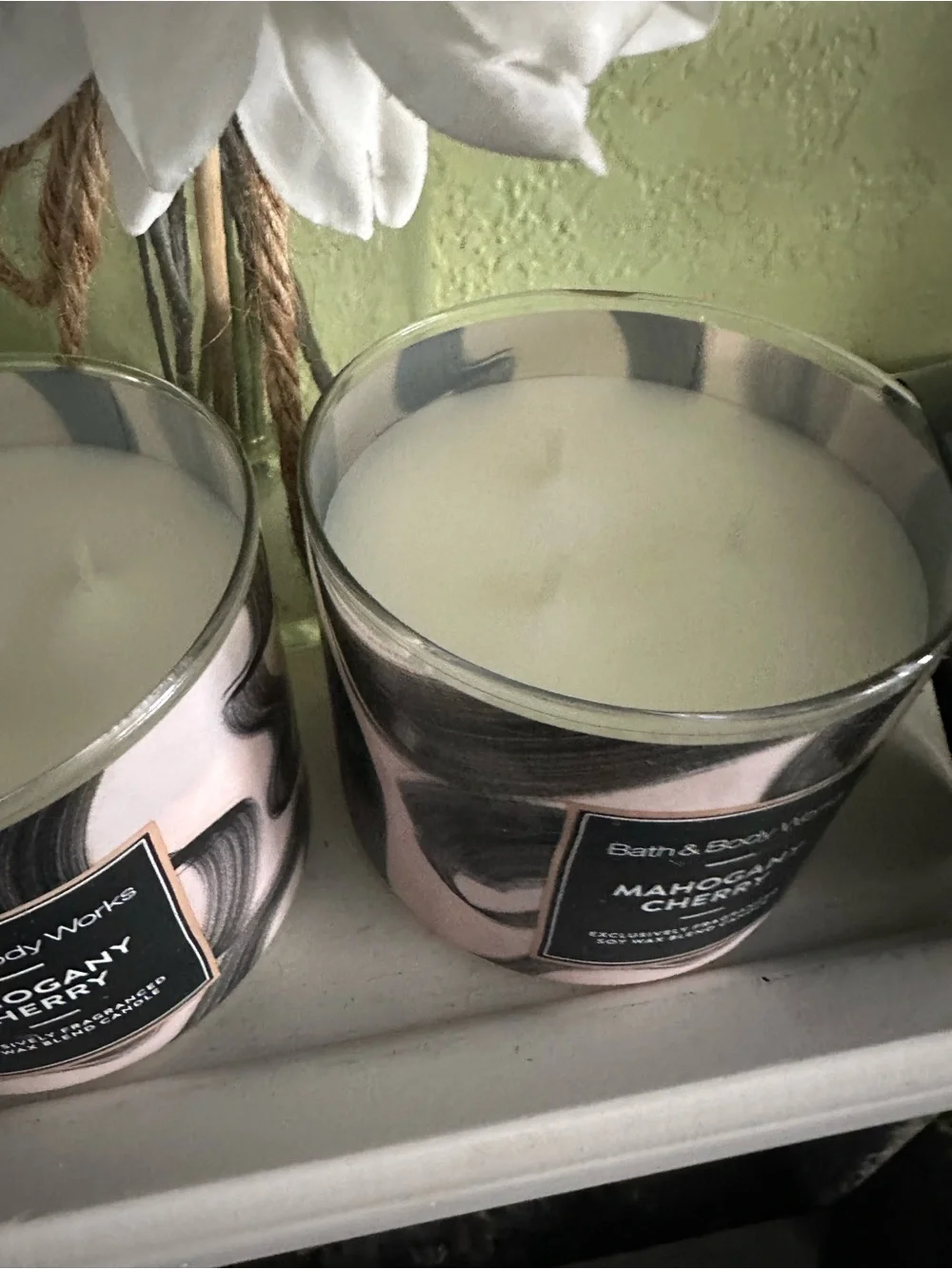 Bath & Body Works Mahogany Cherry Candle - Pink/Black X2